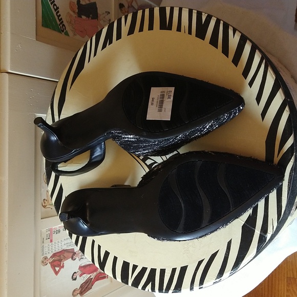 NIB dressbarn woven black and cream slingbacks Sz 8.5 - Picture 6 of 8